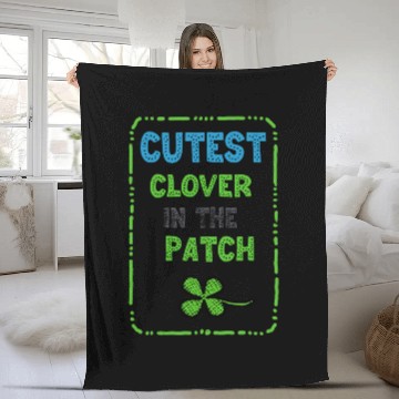 Discover Cutest Clover In The Path Shamrock Fleece Blankets