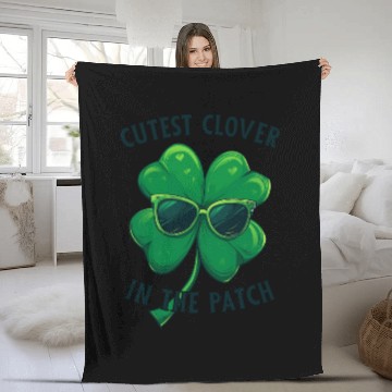 Discover Shamrock Cutest Clover In The Path Fleece Blankets