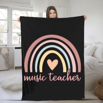 Discover Music Teacher I - Boho Rainbow Fleece Blankets