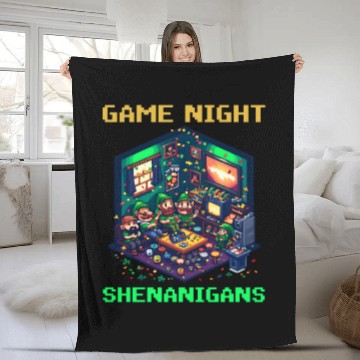 Discover St. Patricks Day Gaming Game Night Shenanigans Fleece Blankets