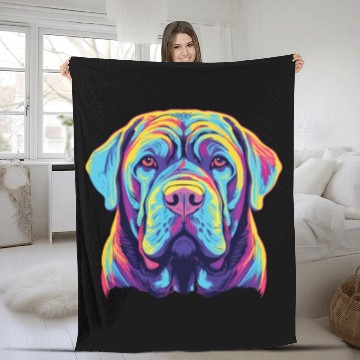 Discover Watercolor Colorful Neapolitan Mastiff Fleece Blankets