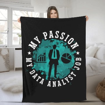 Discover Data Analyst My Passion My Data Computer Science Fleece Blankets