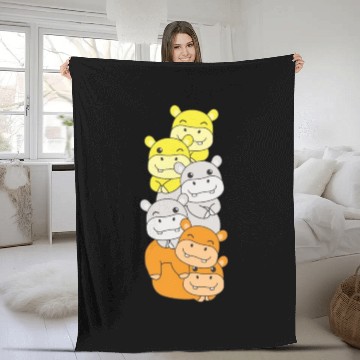 Discover Maverique Flag Pride Lgbtq Cute Hippo Fleece Blankets