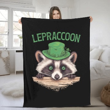 Discover Lepraccoon Kobold Raccoon Saint Patrick Irish Fleece Blankets
