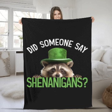 Discover Did Someone Say Shenanigans? Cute Raccoon Fleece Blankets