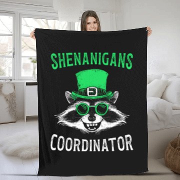 Discover Shenanigans Coordinator Cute Raccoon Funny Fleece Blankets
