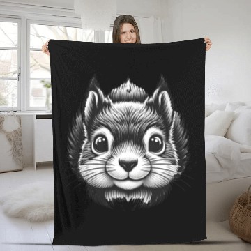 Discover Black Squirrel Animal Lover Cool Cute Design Fleece Blankets