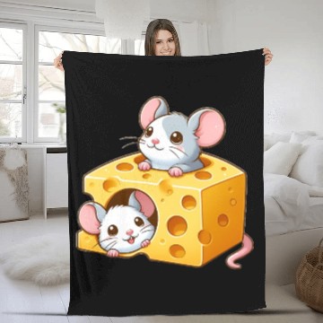 Discover Cheese Dwelling Mice Fleece Blankets