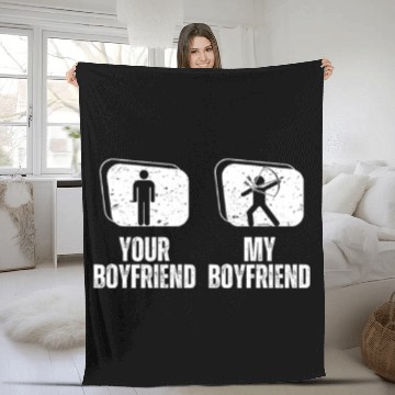 Discover Archer My Boyfriend Proud Girlfriend Funny Archery Fleece Blankets