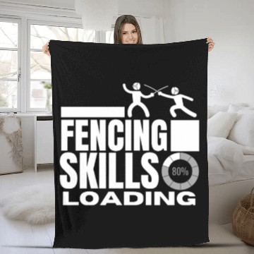 Discover Fencing Skills Loading Funny Fencer Fleece Blankets
