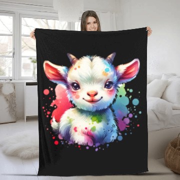 Discover Cute Goat Lover Farm Animal Lamb Enthusiast Design Fleece Blankets