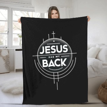 Discover Jesus Has My Back 19 Fleece Blankets