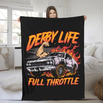Discover Demo Derby Demolition Derby Demolition Derby Lover Fleece Blankets