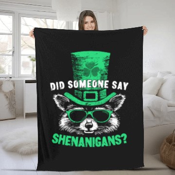 Discover Did Someone Say Shenanigans? Cute Raccoon Fleece Blankets