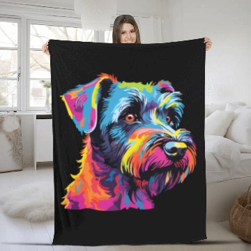 Discover Watercolor Colorful Tschechischer Terrier Fleece Blankets