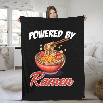 Discover Powered By Ramen Hot Bowl Asian Japanese Lover Fleece Blankets
