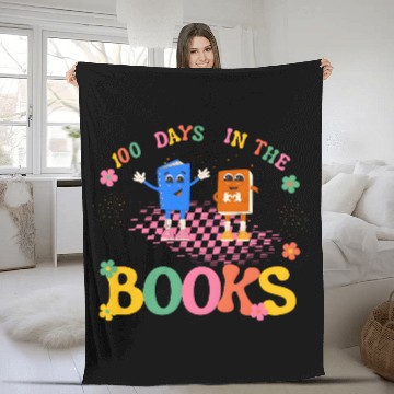 Discover 100 Days in the Books Reading Teacher Fleece Blankets
