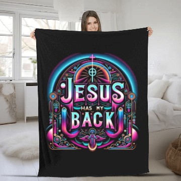 Discover Jesus Has My Back 26 Fleece Blankets