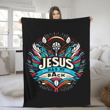Discover Jesus Has My Back 27 Fleece Blankets