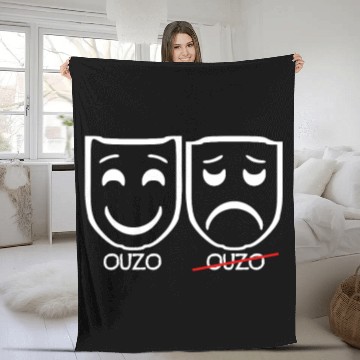 Discover Funny Sad Masks Ouzo Funny Gifts Fleece Blankets