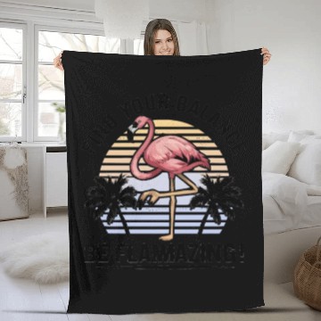 Discover Flamingo Ballet: Elegance in Pink - Art Design Fleece Blankets