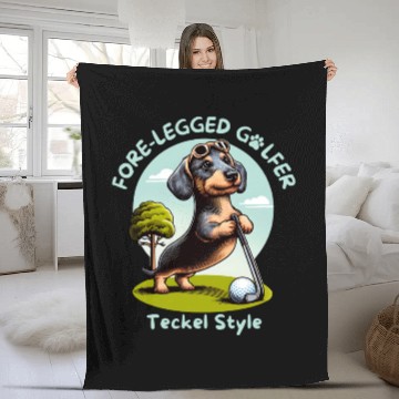 Discover Cute Teckel Dog lovers and Golf players Fleece Blankets