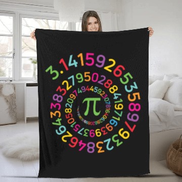 Discover Funny Pi Day Fleece Blankets Spiral Pi Math Fleece Blankets for Pi Day
