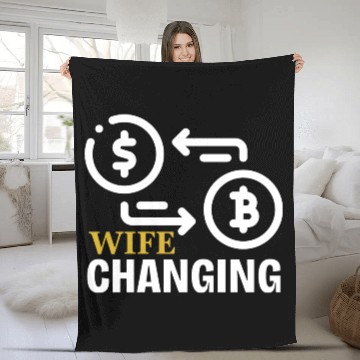 Discover Black and Gold Wife Changing - Bitcoin Fleece Blankets