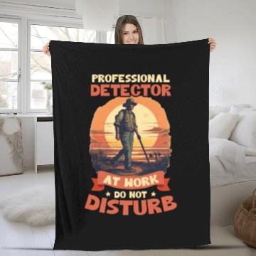 Discover Metal Detecting Professional Detector At Work Fleece Blankets