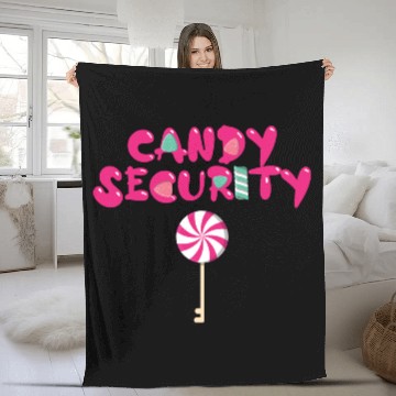 Discover Candy Security Mom Dad Matching Birthday Costume Fleece Blankets