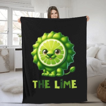 Discover the lime,funny lion Fleece Blankets
