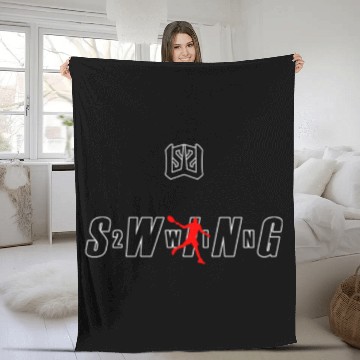 Discover SWING Tennis Player #1 White/Red Fleece Blankets