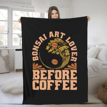 Discover Bonsai Art Lover Before Gardening Coffee Lover Fleece Blankets