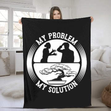 Discover Bonsai Art Lover My Problem My Pictogram Dad Mom Fleece Blankets