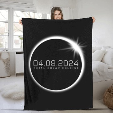 Discover Total Solar Eclipse 2024 Fleece Blankets
