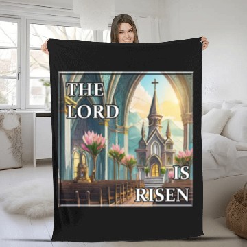 Discover Happy Easter Sunday in Church Fleece Blankets