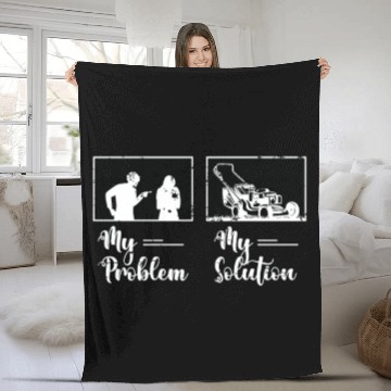 Discover Mower My Problem My Solution Pictogram Mom Dad Fleece Blankets
