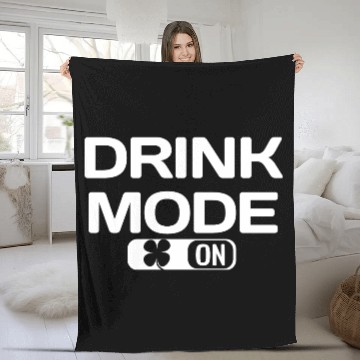 Discover DRINK MODE ON shamrock Saint Patrick's Day Fleece Blankets