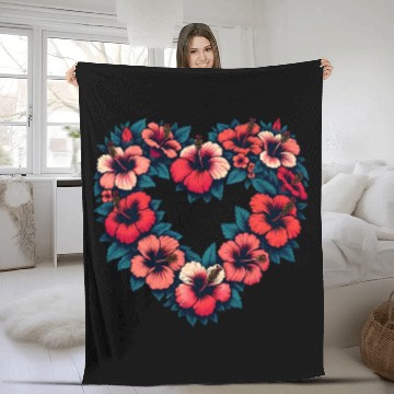 Discover Hibiscus Fleece Blankets