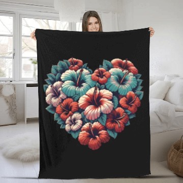 Discover Hibiscus Fleece Blankets