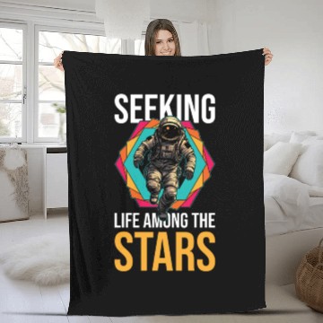 Discover Astronaut Space Inspirational Quote Fleece Blankets