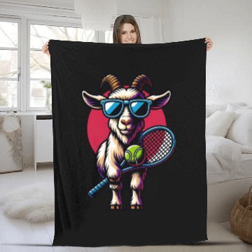 Discover Goat Tennis Player Court Match Design Fleece Blankets