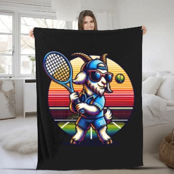 Discover Goat Tennis Player Unique Sport Design Fleece Blankets