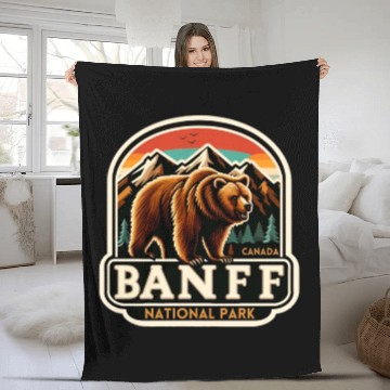 Discover Banff National Park, Alberta Canada grizzly bears Fleece Blankets