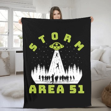 Discover Alien Hunter Storm Area 51 Meme Fleece Blankets