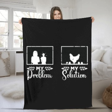 Discover Poultry Farmer My Problem My Pictogram Mom Dad Fleece Blankets