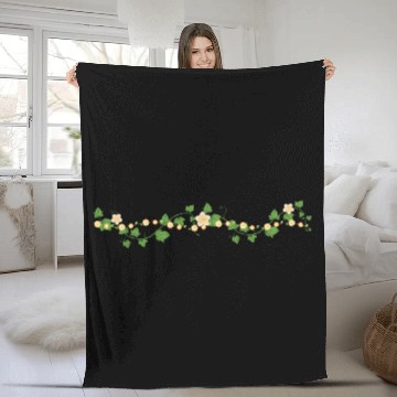 Discover Yellow Flower Vine | MsFancyPrints Fleece Blankets