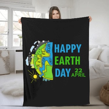 Discover happy earth day april 22 Fleece Blankets