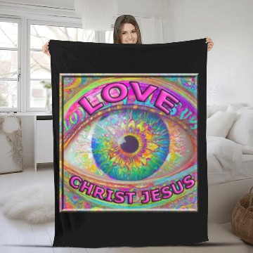 Discover Eye (I) Love CHRIST JESUS Fleece Blankets