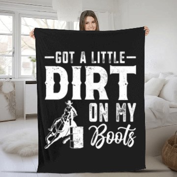 Discover Funny Western Riding Horse Barrel Racing Fleece Blankets